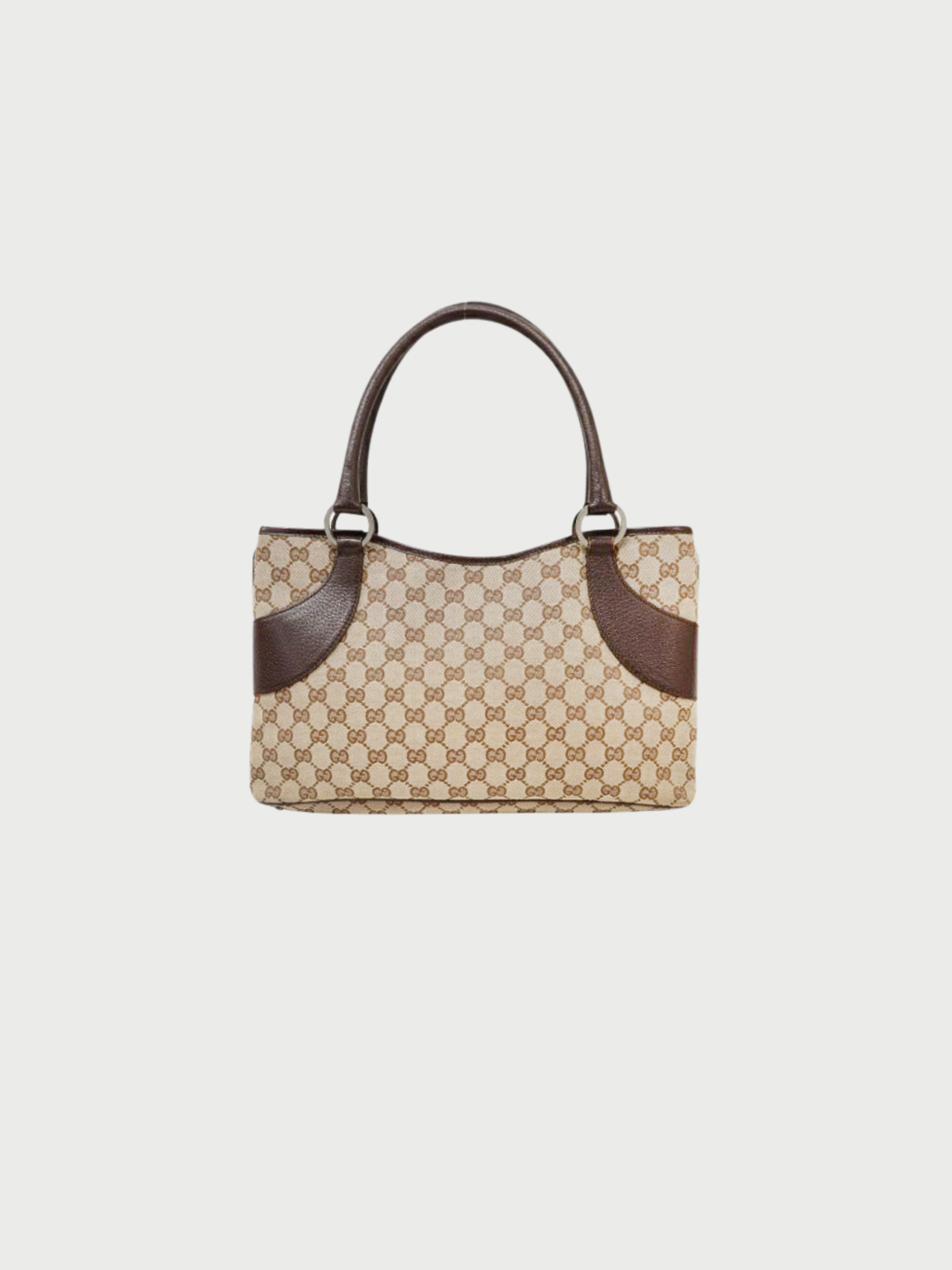Gucci 2000s Beige GG Canvas Leather Handbag