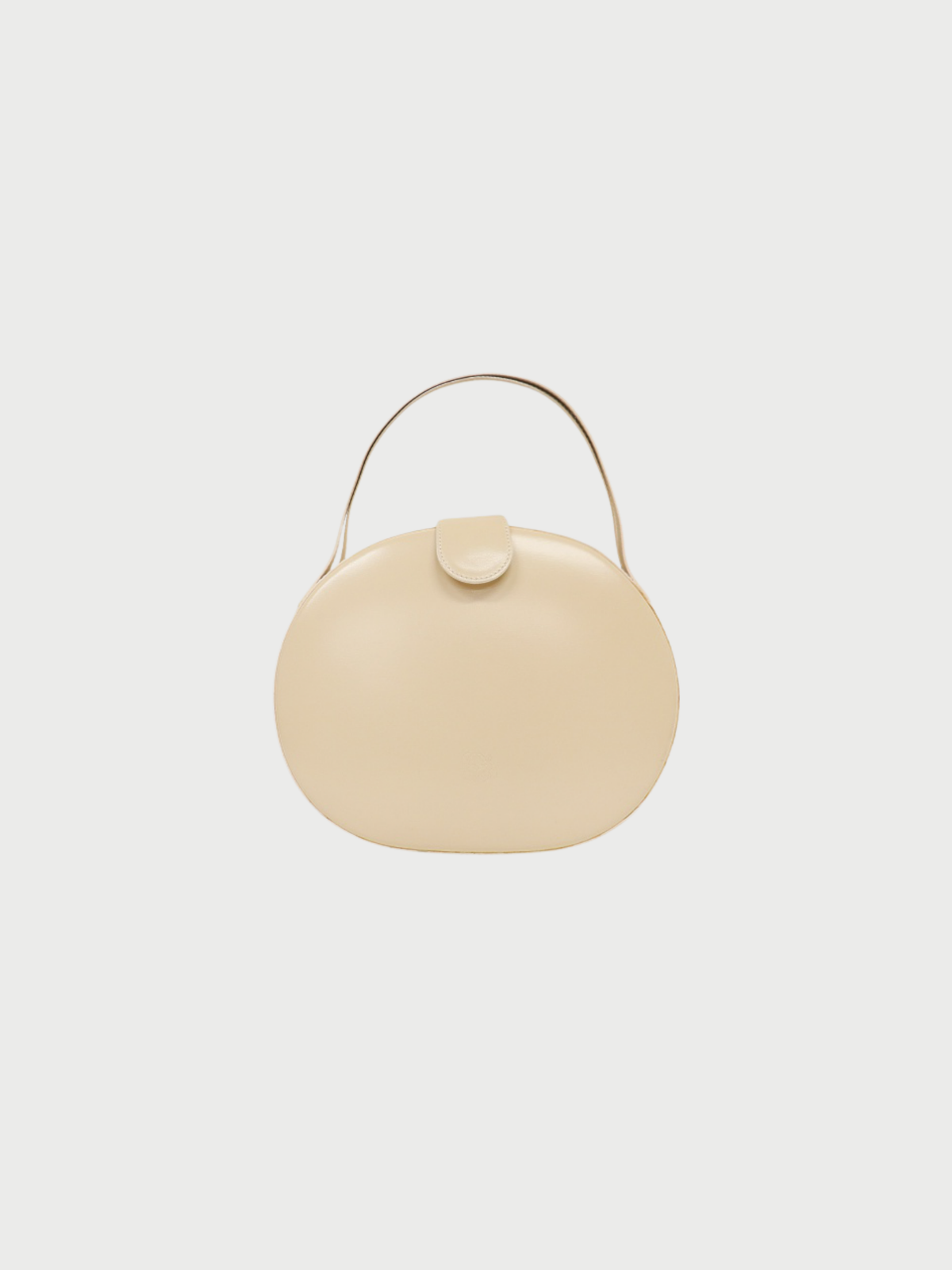 Loewe 2000s Ivory Leather Anagram Round Handbag
