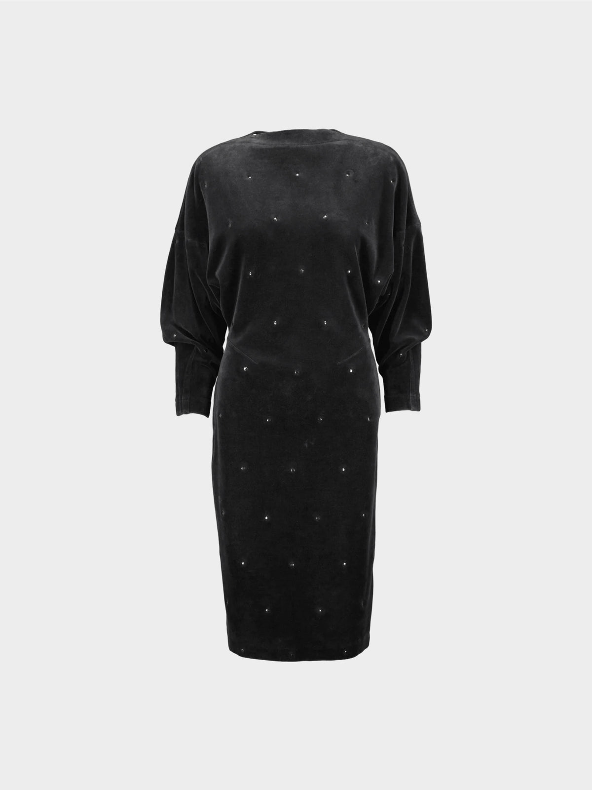 Azzedine Alaïa FW 1983 Black Velvet Metal Studded Dress