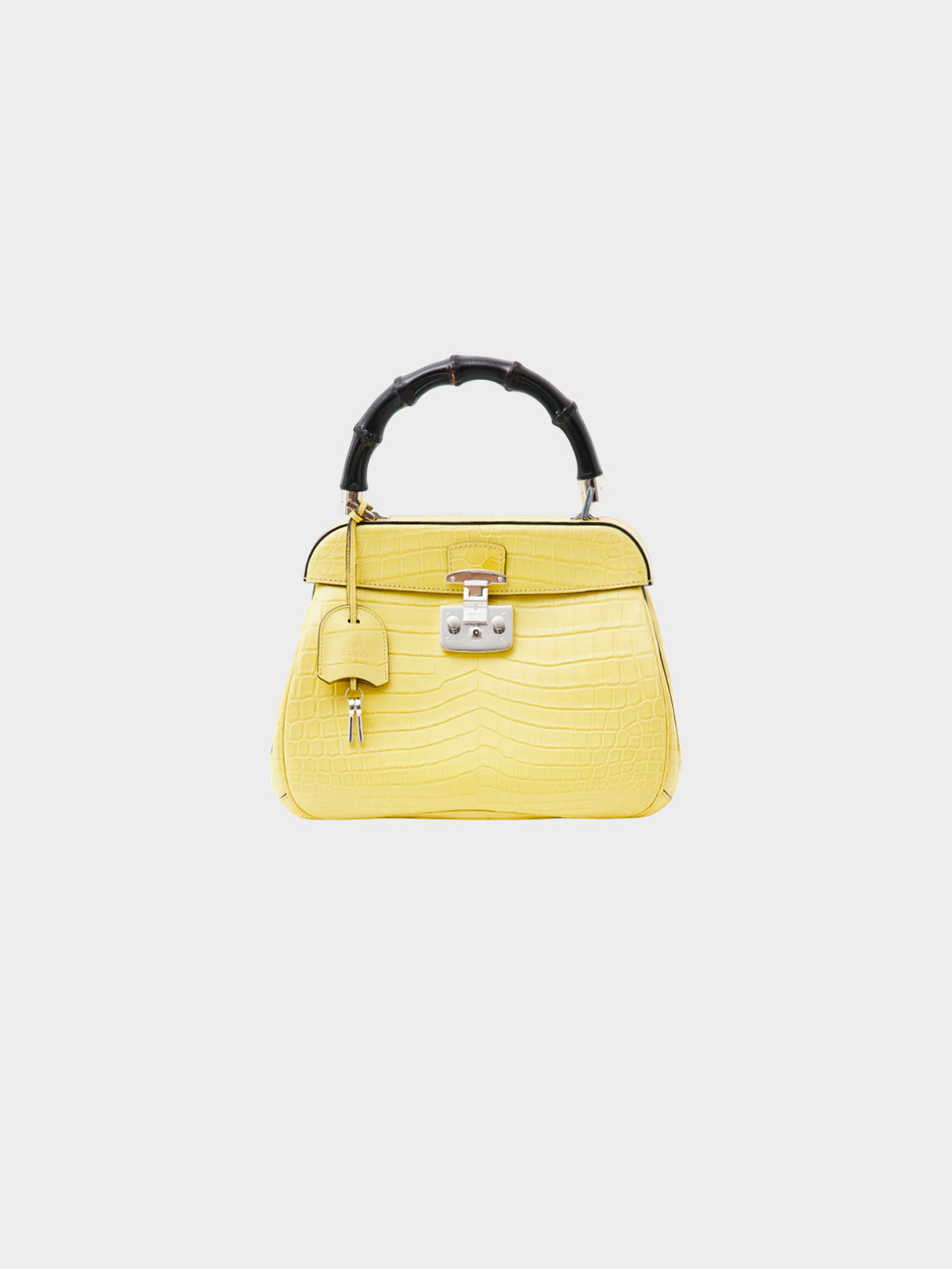 Gucci FW 2013 Yellow Crocodile Leather Lady Lock Bag