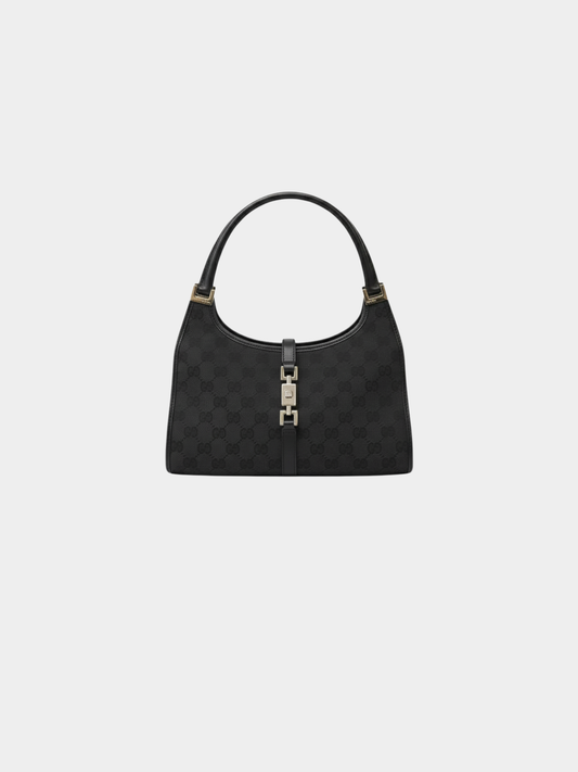 Gucci 2000s Black GG Canvas Jackie Handbag