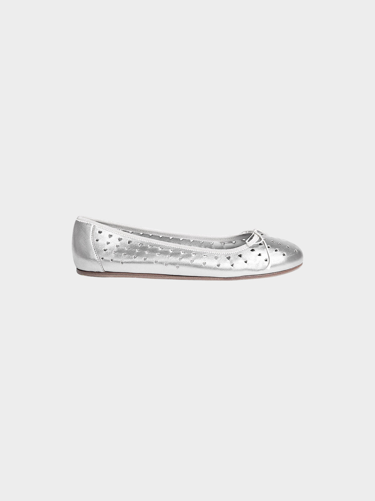 Prada 1990s Silver Heart Ballerina Flats