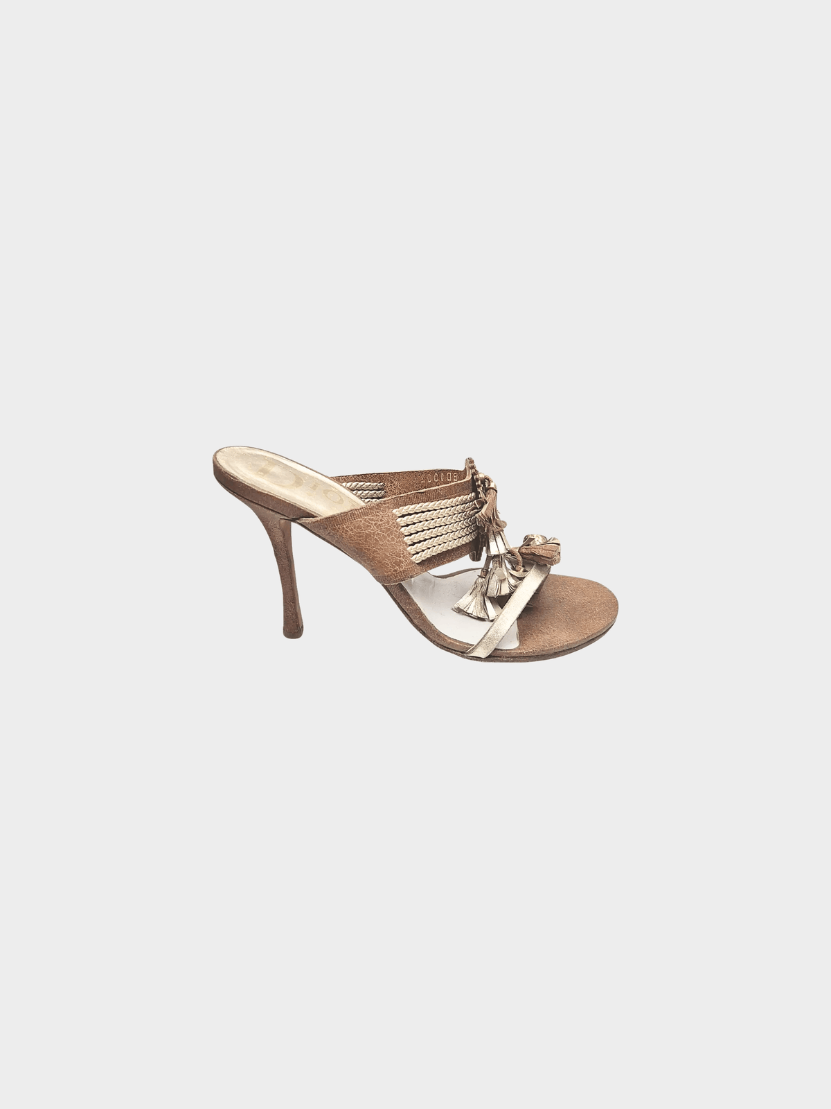 Christian Dior 2000s Brown Tassel-Accented Slide Sandals