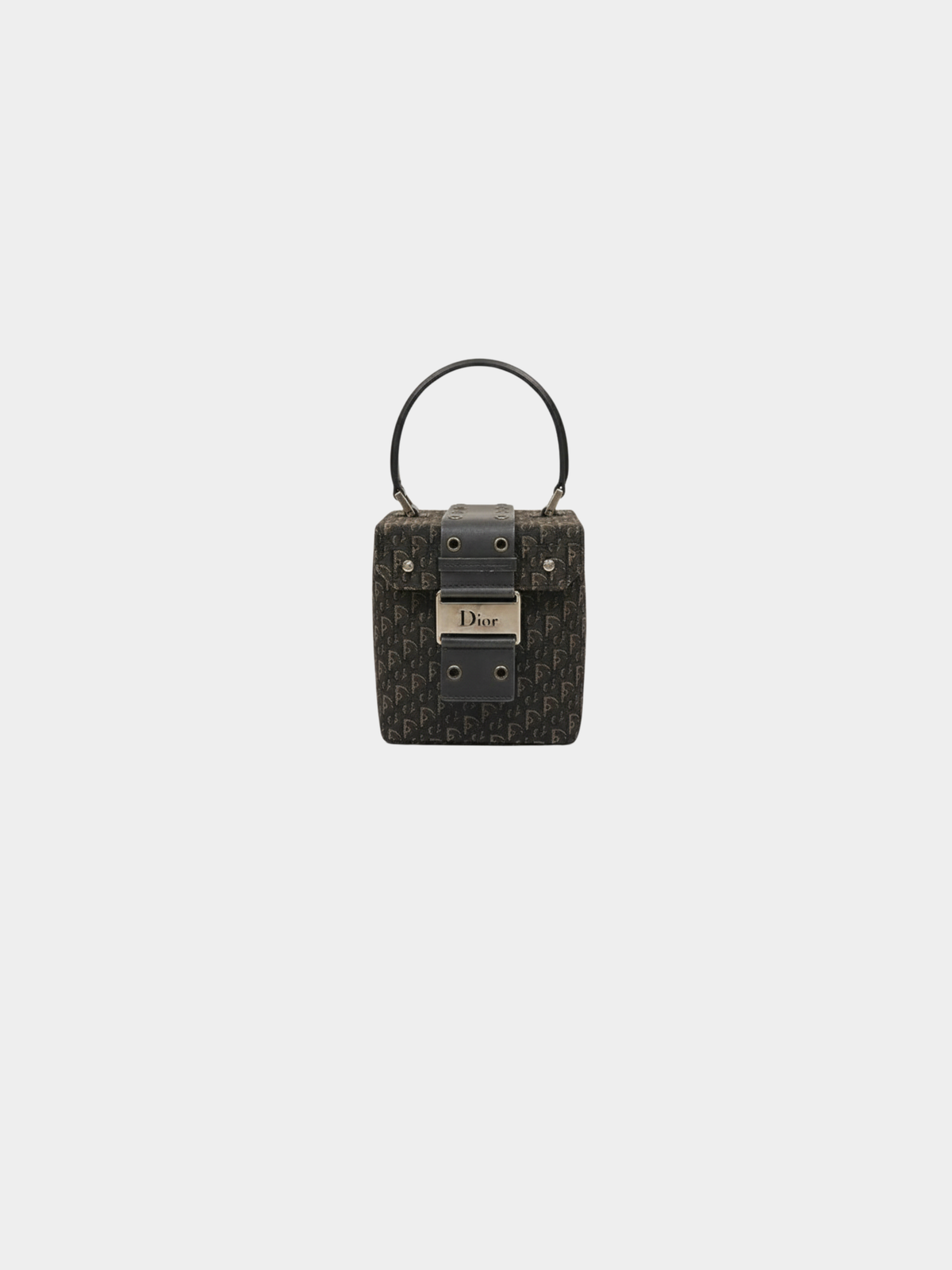 Christian Dior 2000s Black Trotter Canvas Vanity Bag