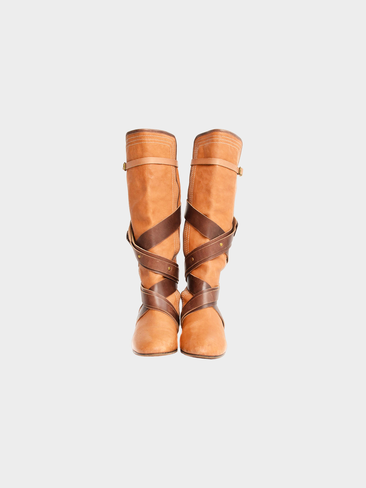 Chloé SS 2010 Leather Belt Wrap Boots