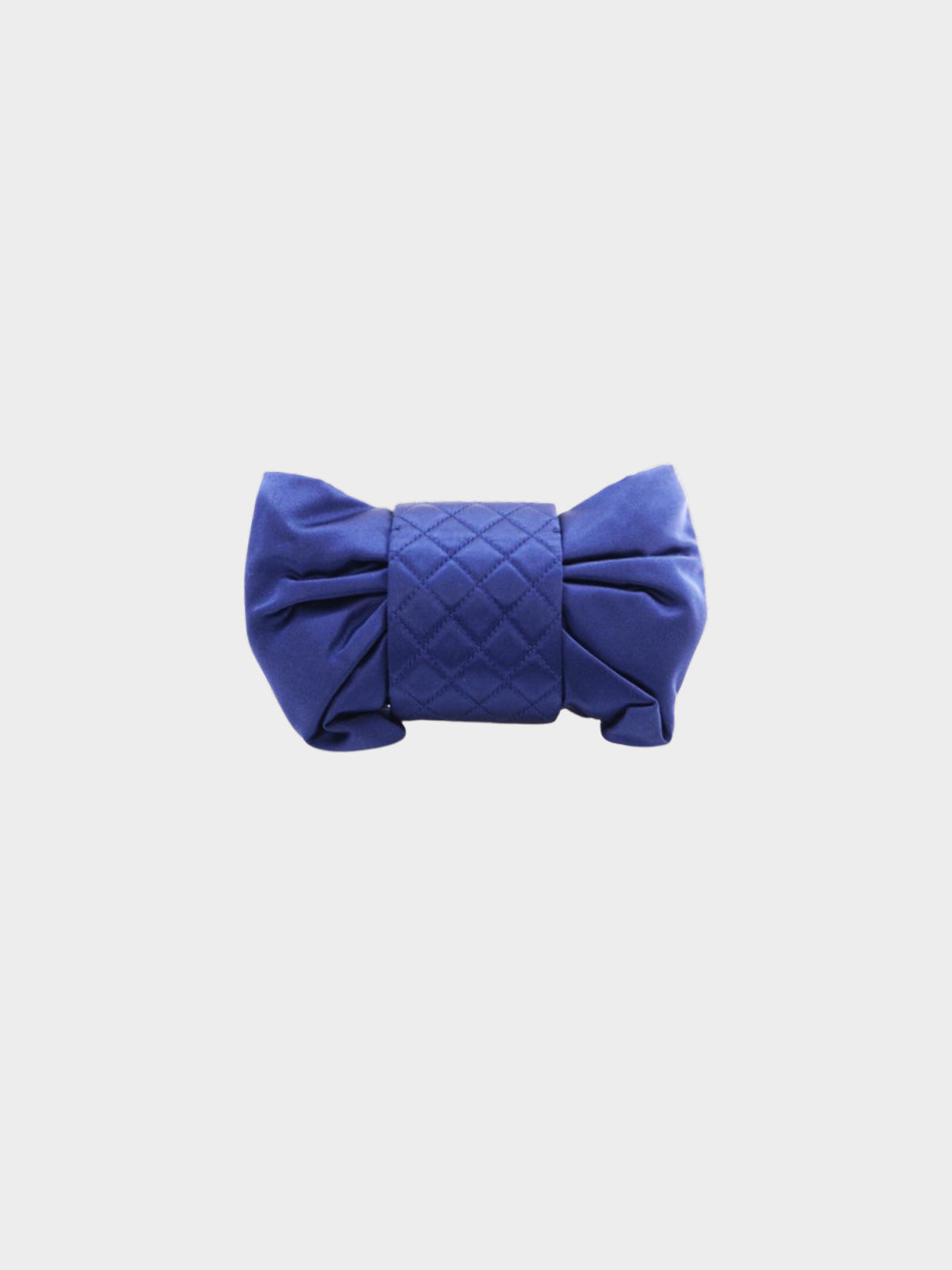 Chanel 2008-2009 Blue Satin Evening Bow Bag