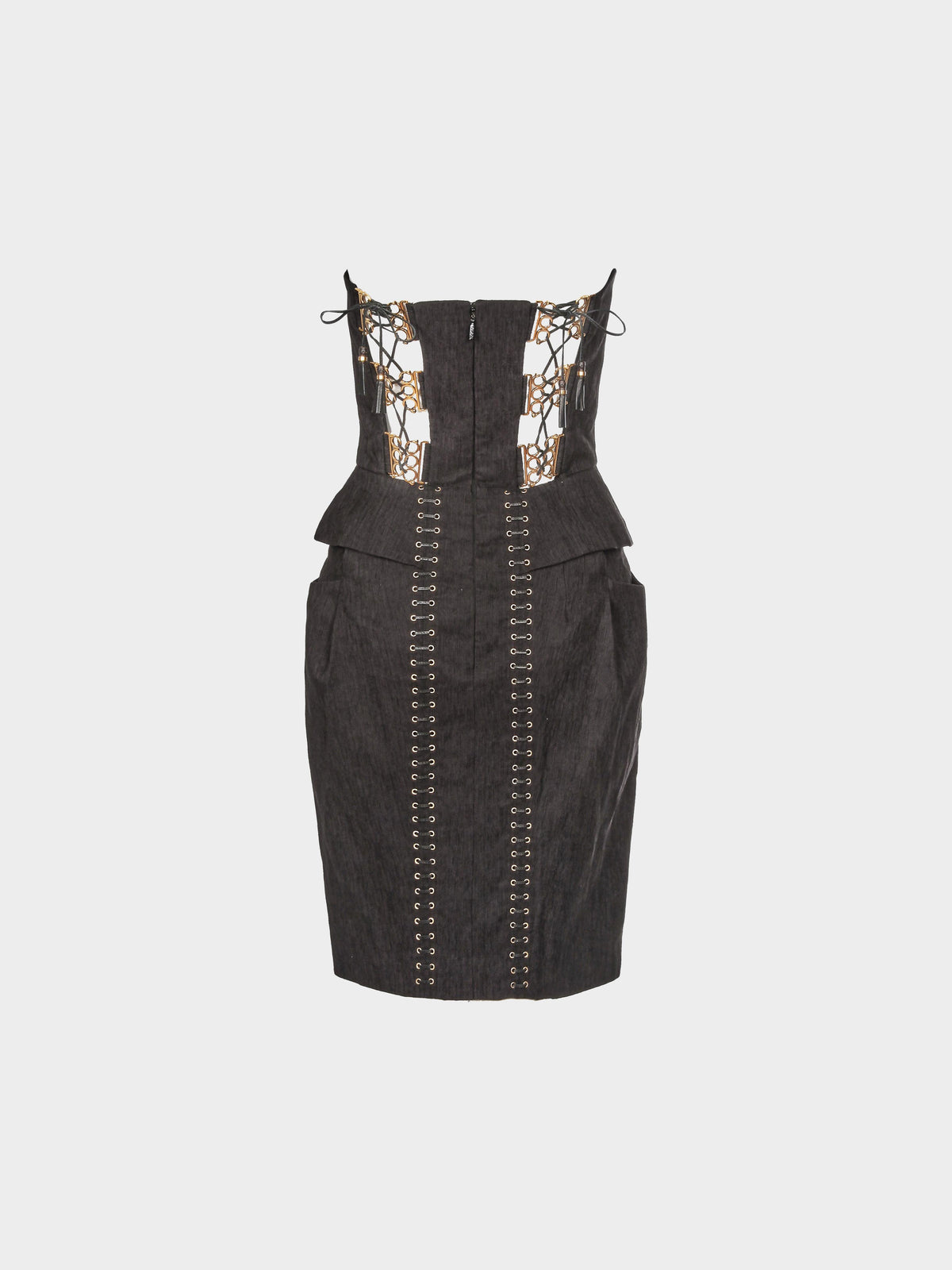 Gucci SS 2011 Black Corset-detail Peplum Dress