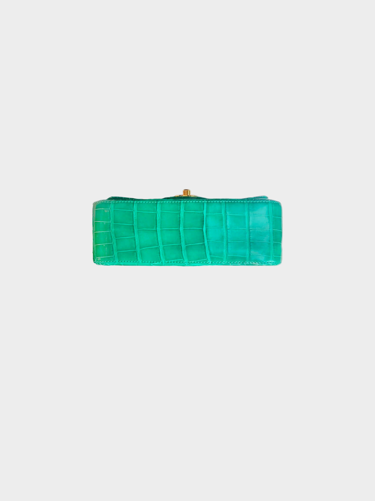 Chanel 2018 Green Exotic Alligator Classic Single Flap Bag