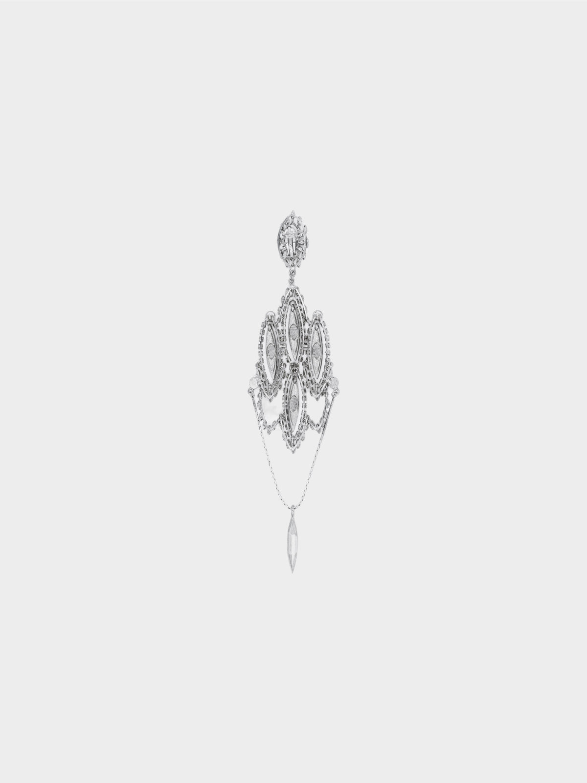 Christian Dior by John Galliano FW 2001 Rare Silver Large Ogive Motif Ear Clip