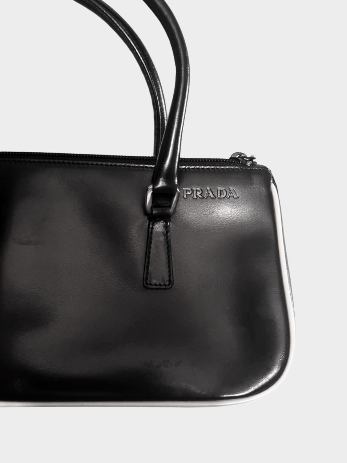 Prada 2000s Black Patent Leather Handbag
