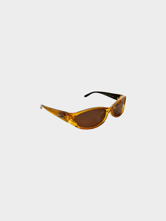 Gucci 1990s Brown Translucent GG  GG 2456/S Oval Sunglasses