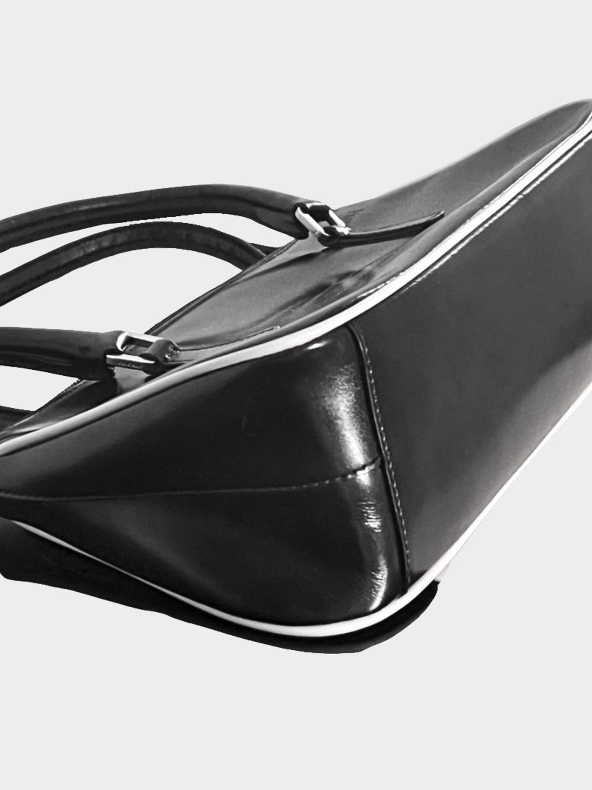 Prada 2000s Black Patent Leather Handbag