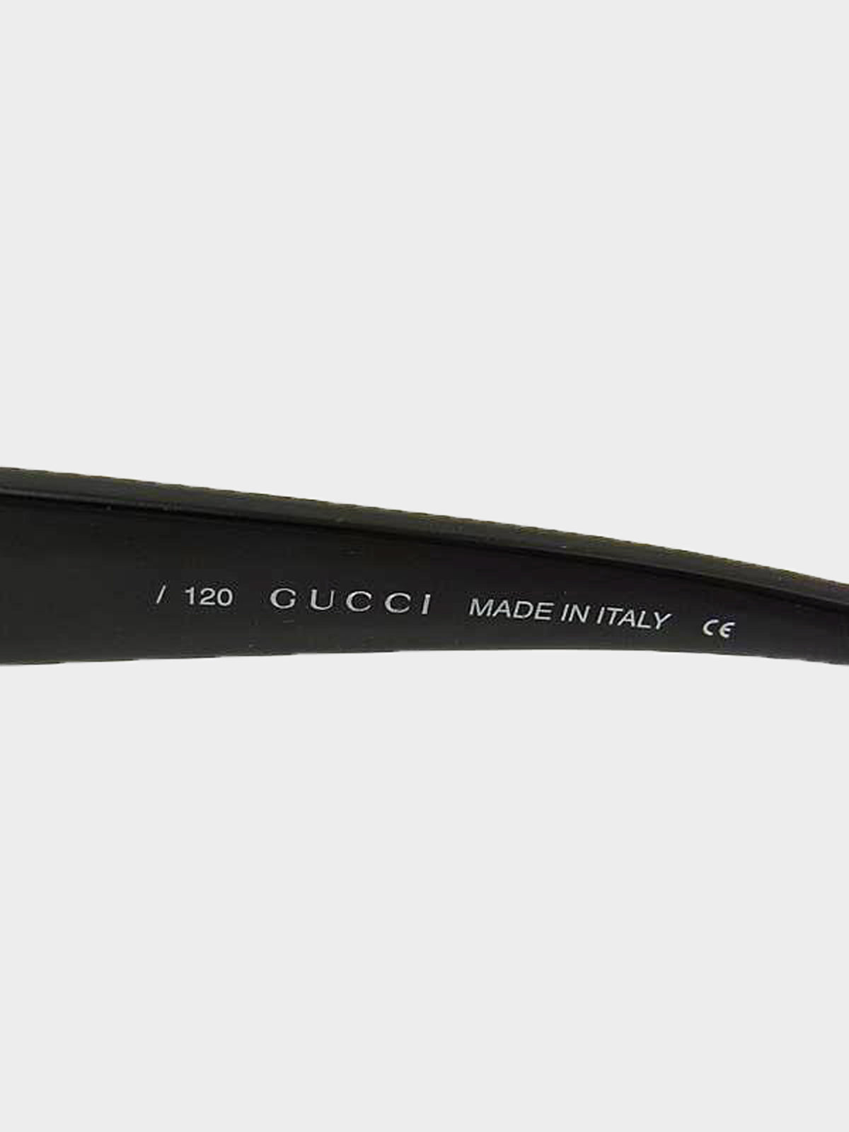 Gucci 1990s Brown Translucent GG  GG 2456/S Oval Sunglasses
