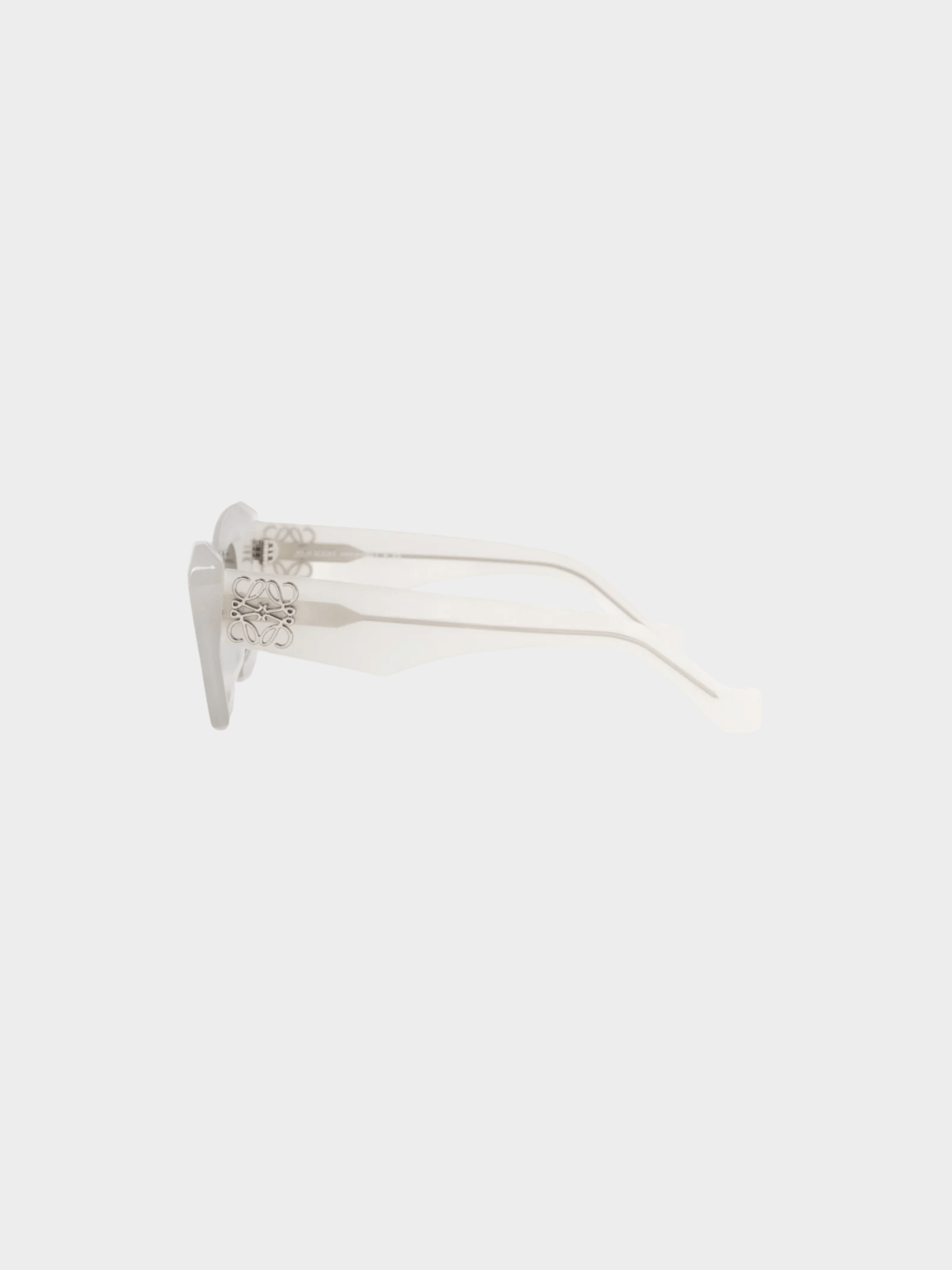 Loewe 2020s Transparent White Anagram-Temple Cat-Eye Sunglasses