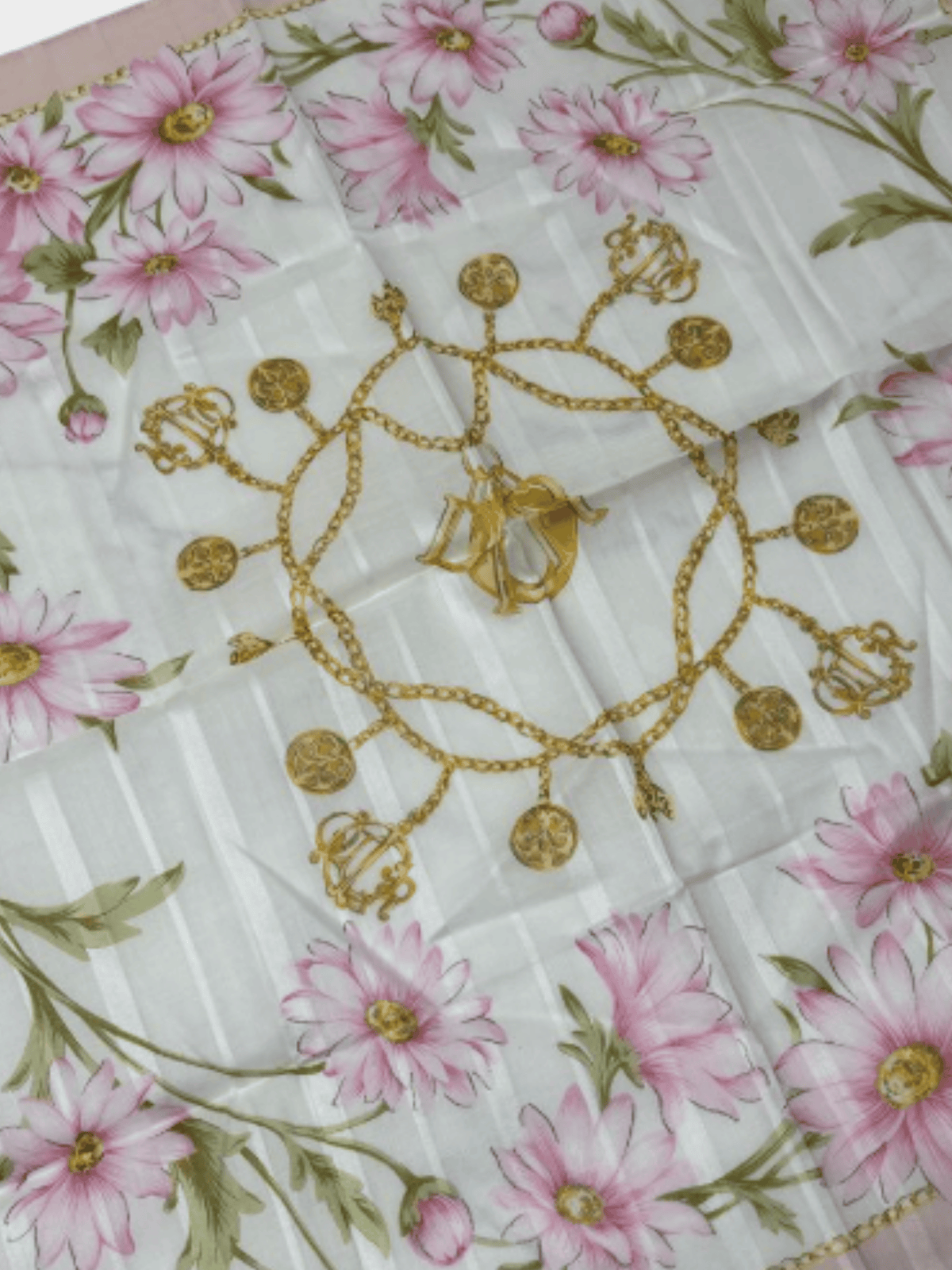 Christian Dior 1990s Silk Floral Handkerchief Scarf