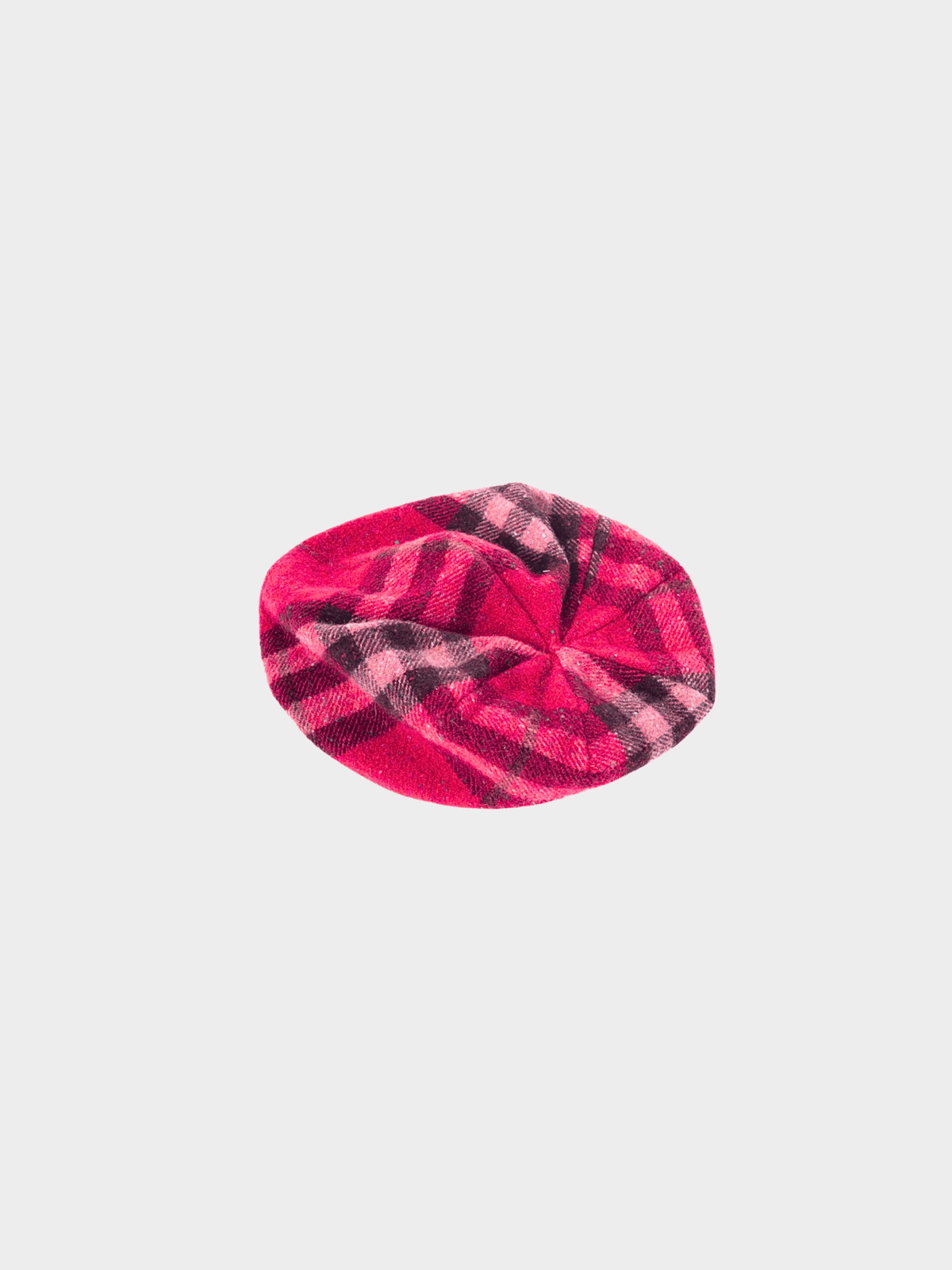 Burberry 2000s Pink Speckled-Check Wool Flannel Beret