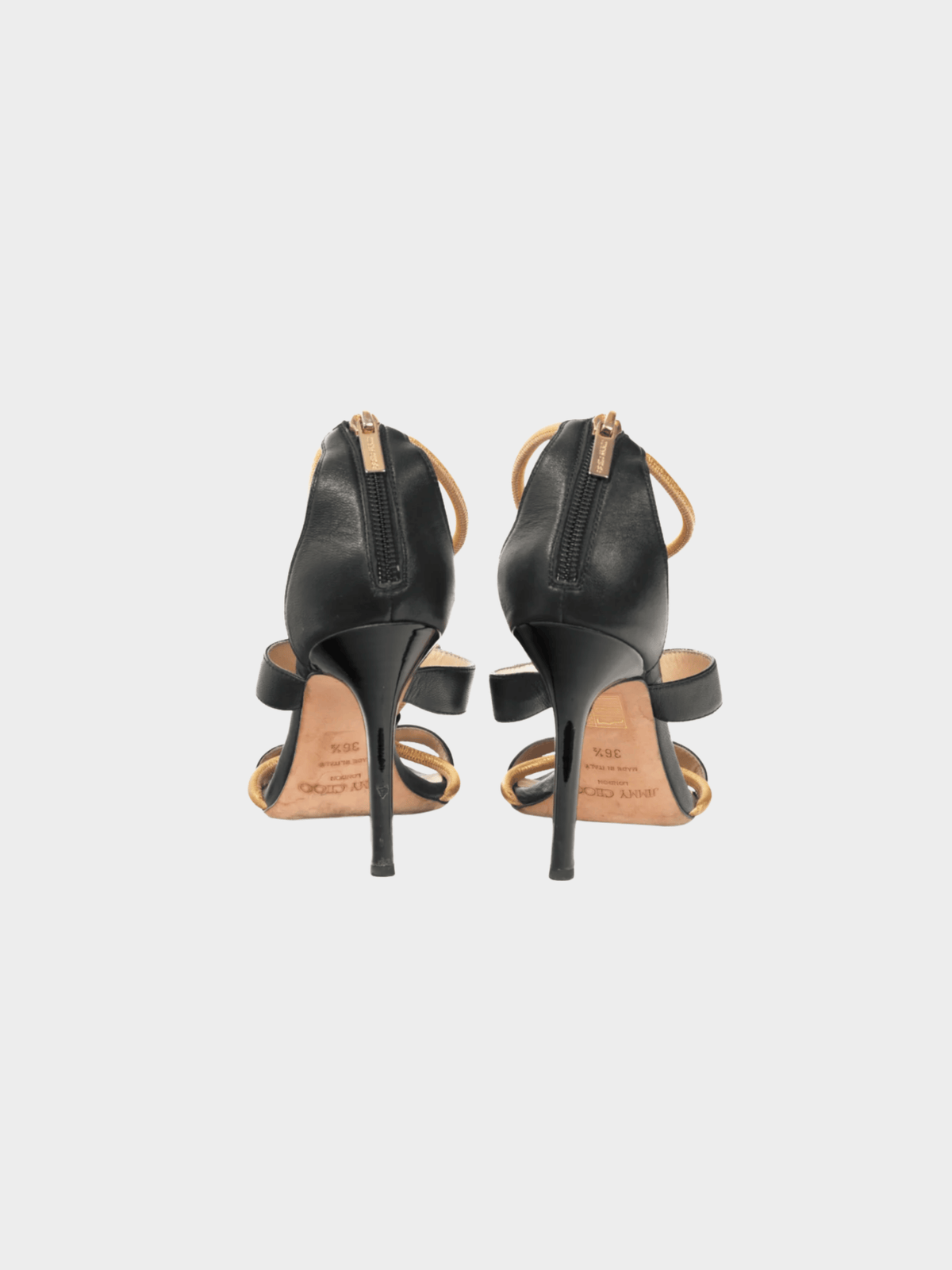 Jimmy Choo 2010s Venus Black Studded Leather Sandals