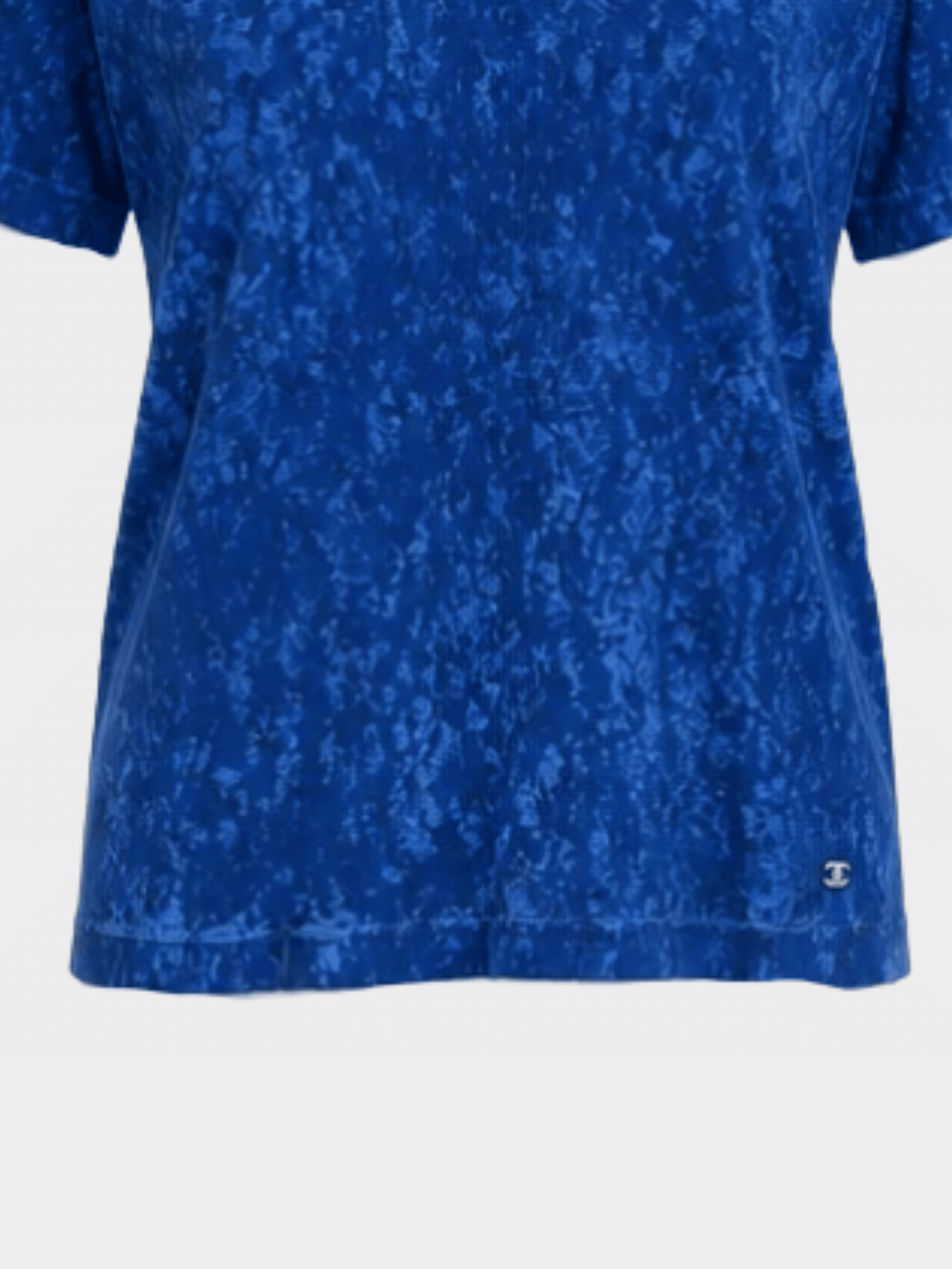 Chanel 2020s Blue Patchwork Logo Shirt
