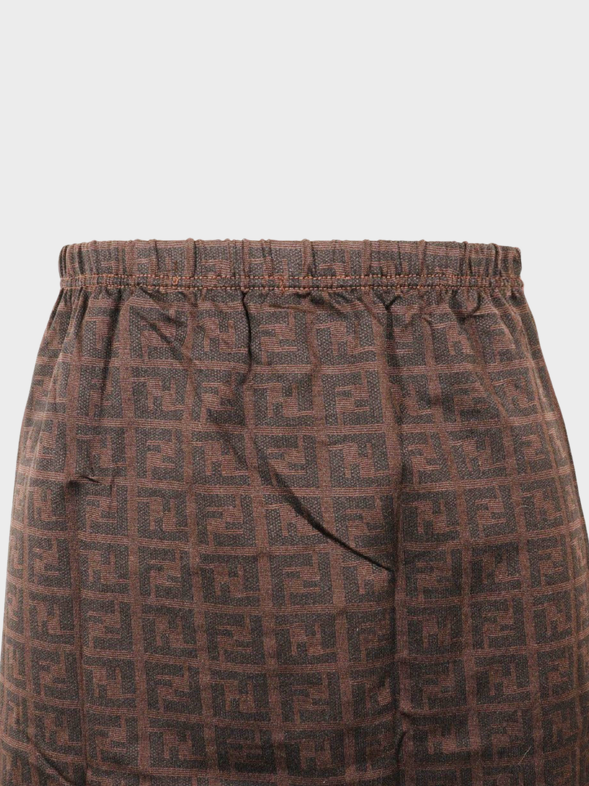 Fendi 1990s Brown Zucca Monogram Nylon Skirt