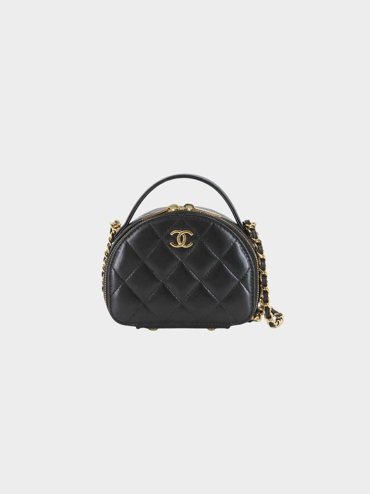 Chanel 2020s Black Lambskin Chic Riviera Top Handle