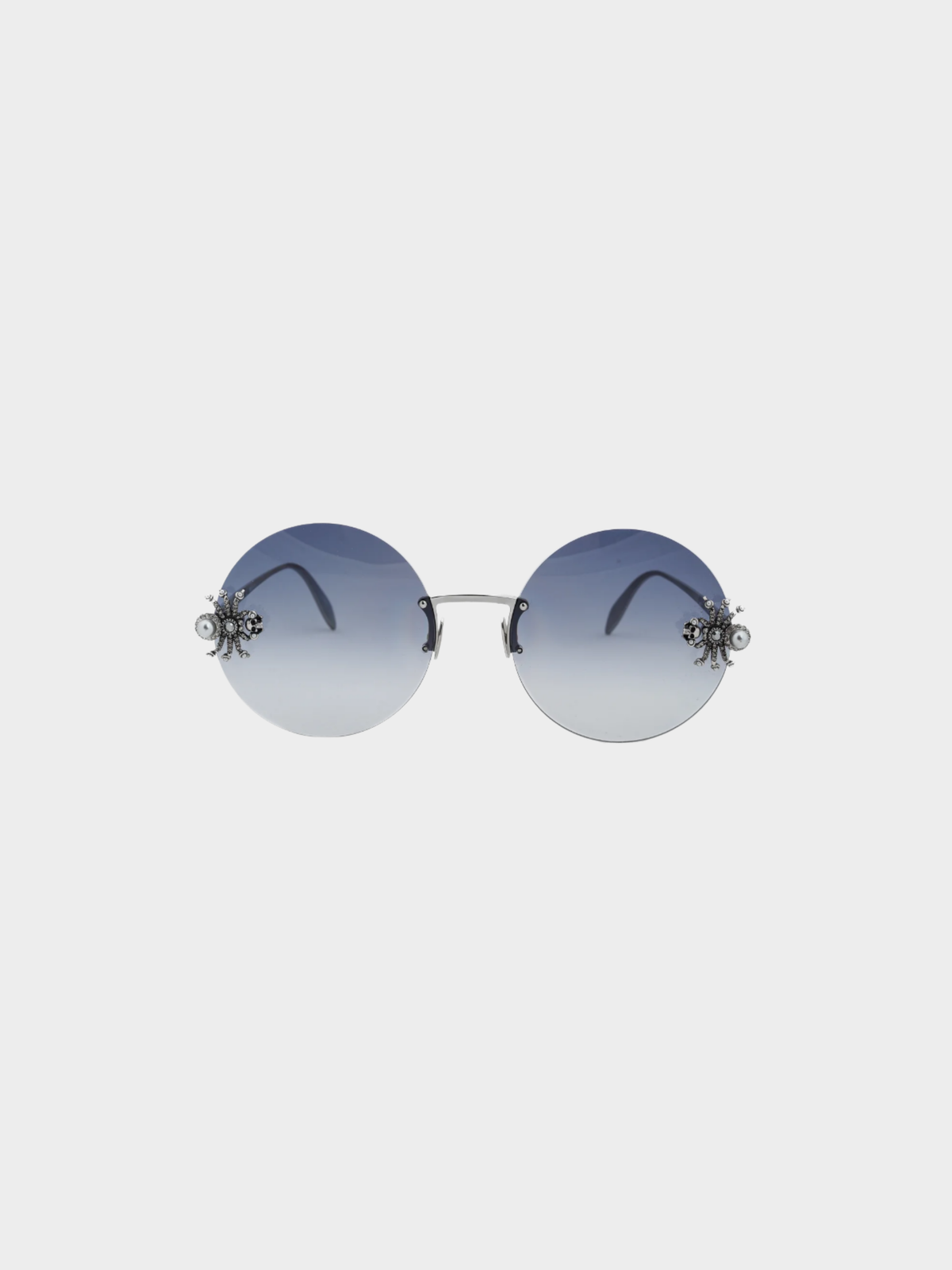 Alexander McQueen 2010s Spider-Embellished Round Sunglasses