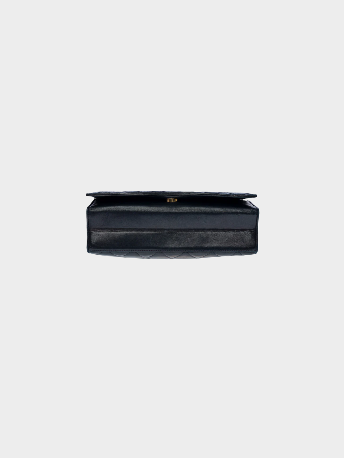 Chanel 1990s Navy Leather Full Flap Handbag