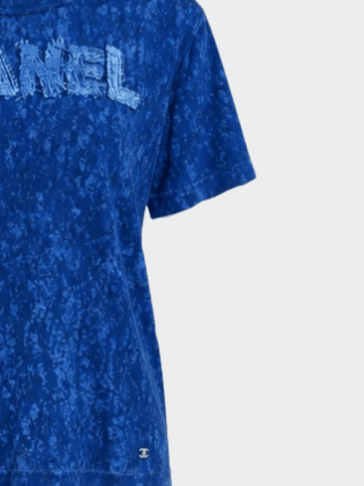 Chanel 2020s Blue Patchwork Logo Shirt