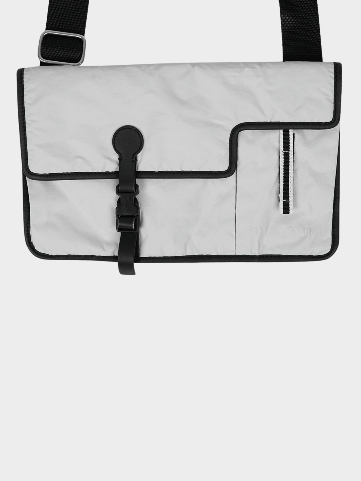 Miu Miu SS 1999 Silver Nylon Crossbody Bag