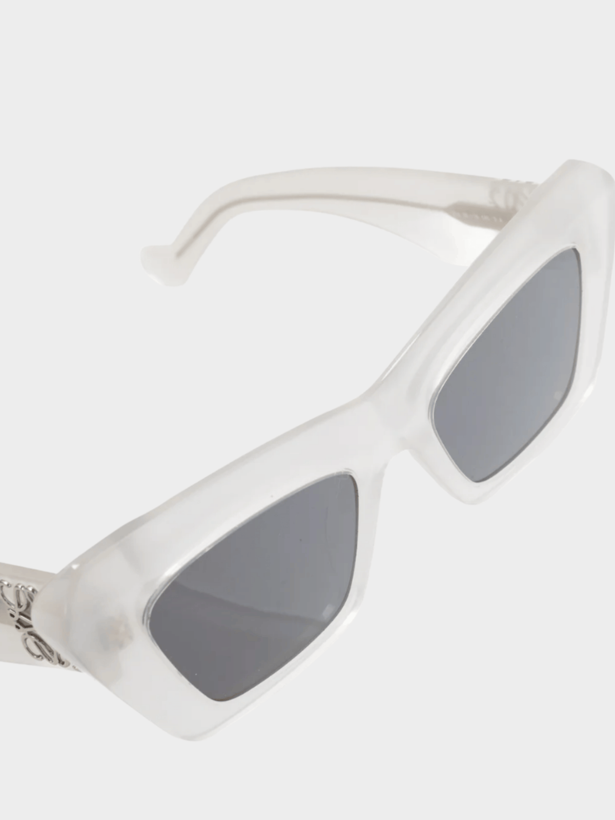 Loewe 2020s Transparent White Anagram-Temple Cat-Eye Sunglasses