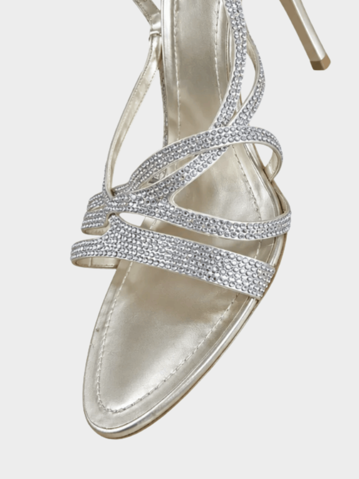 René Caovilla 2000s Silver Crystal Strappy Heels