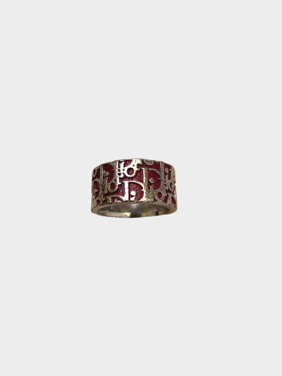 Christian Dior 2000s Red Trotter Logo Design Ring