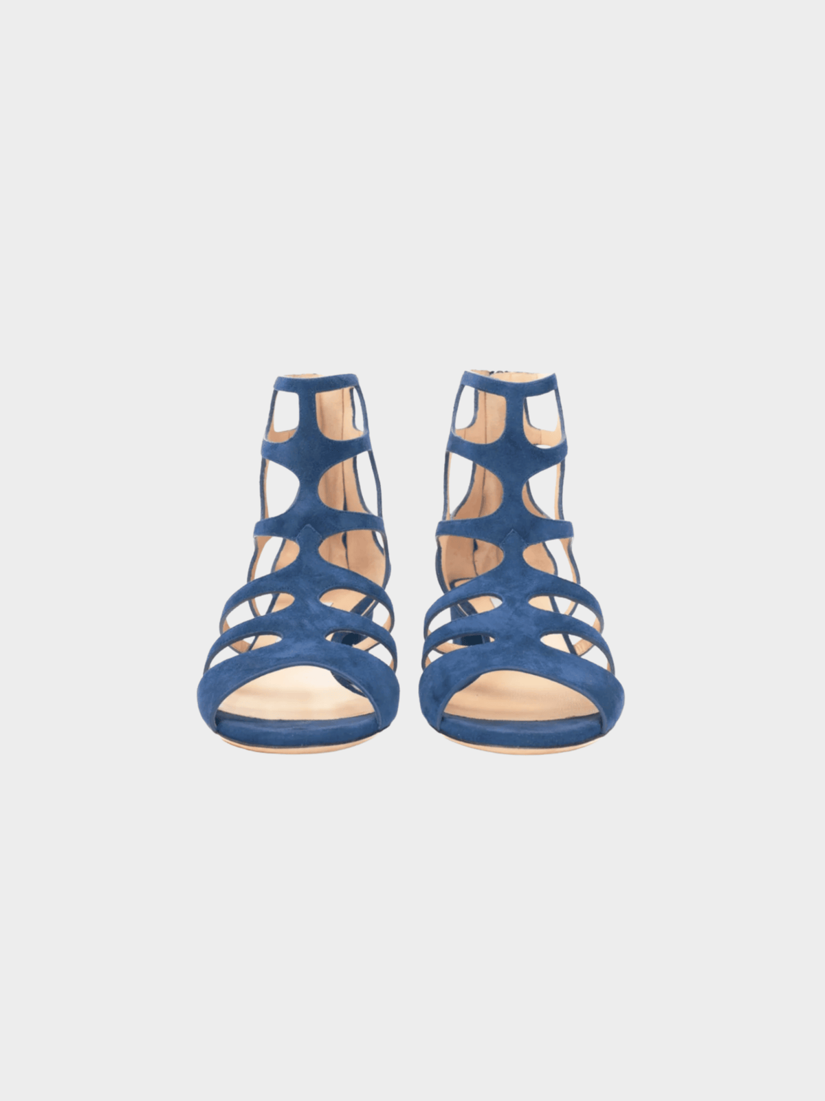 Jimmy Choo 2010s Ren 35 Pacific Suede Cage Sandals