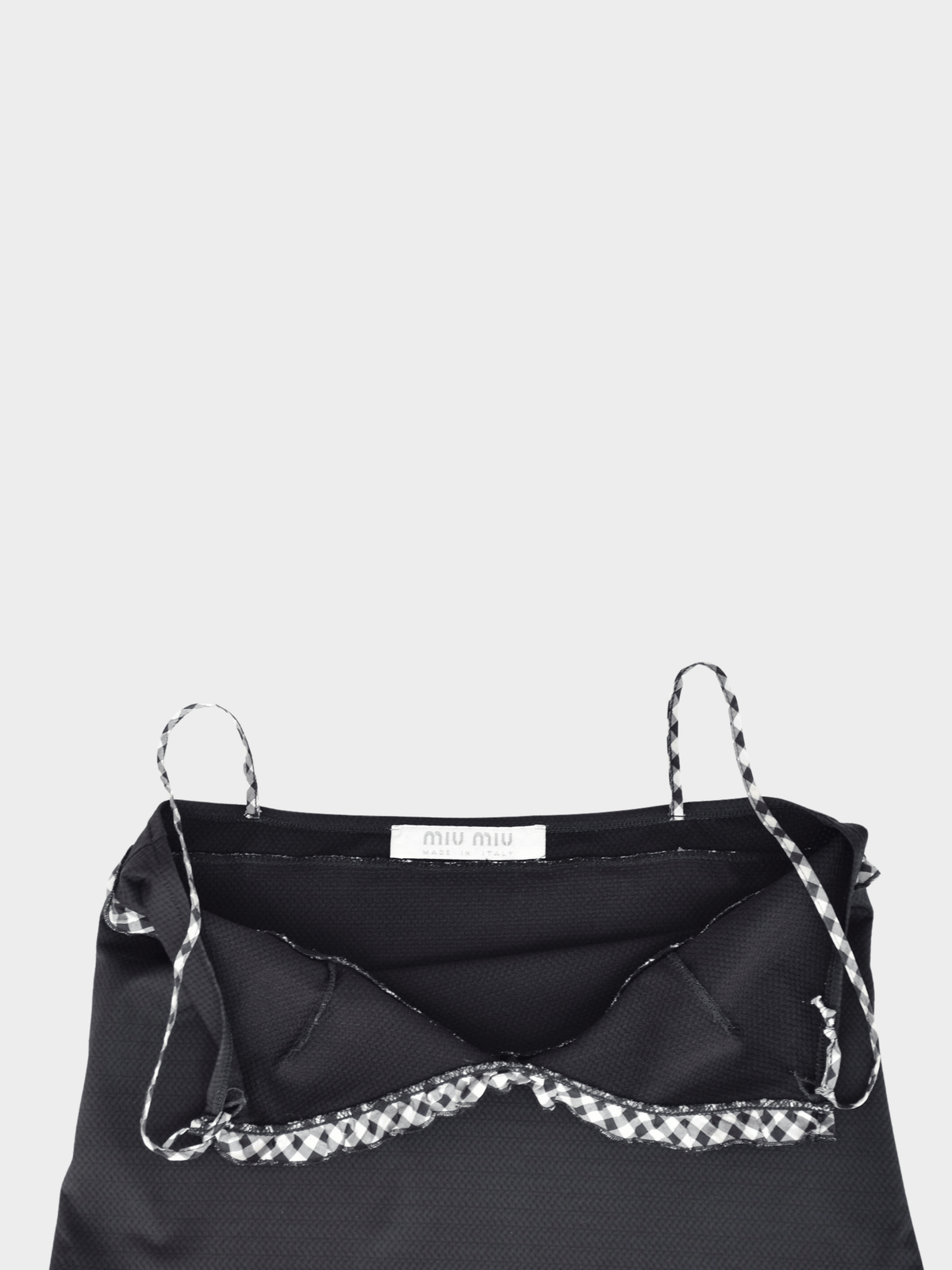 Miu Miu SS 2000 Black Cami Plaid Tank Top