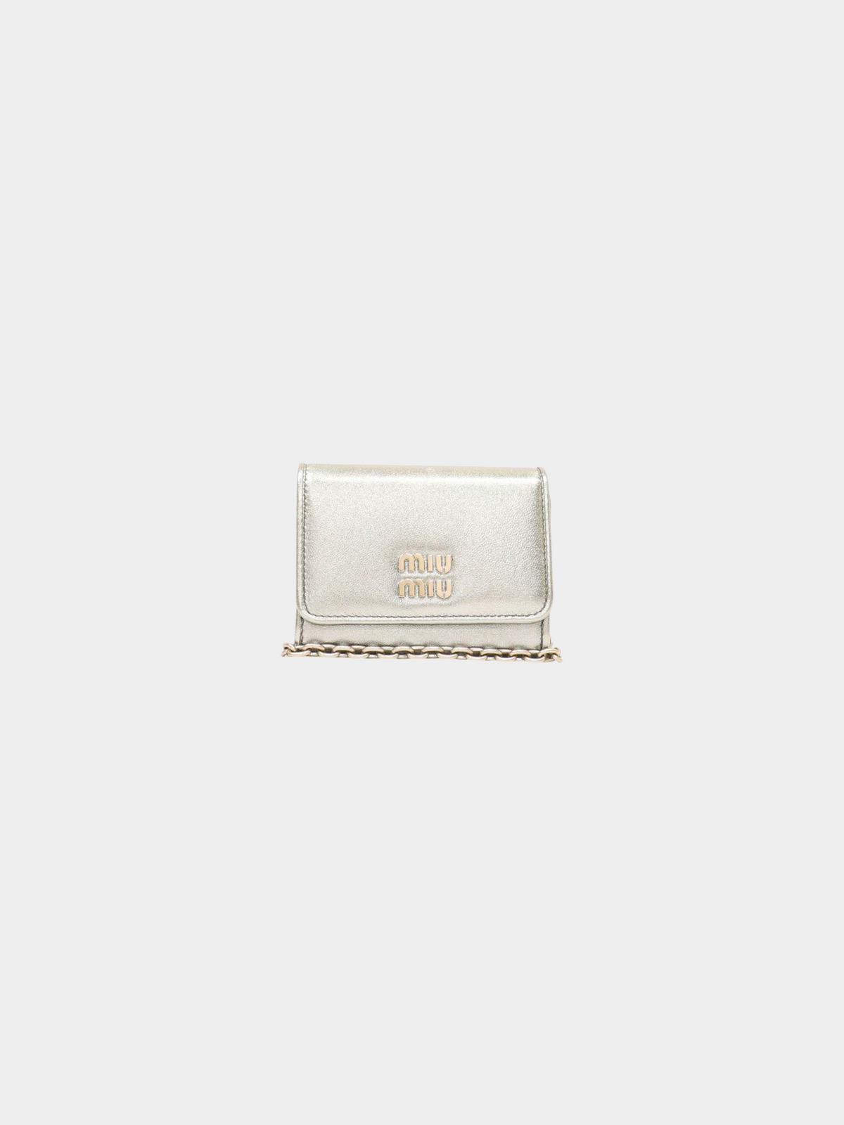 Miu Miu 2010s Silver Logo chain wallet