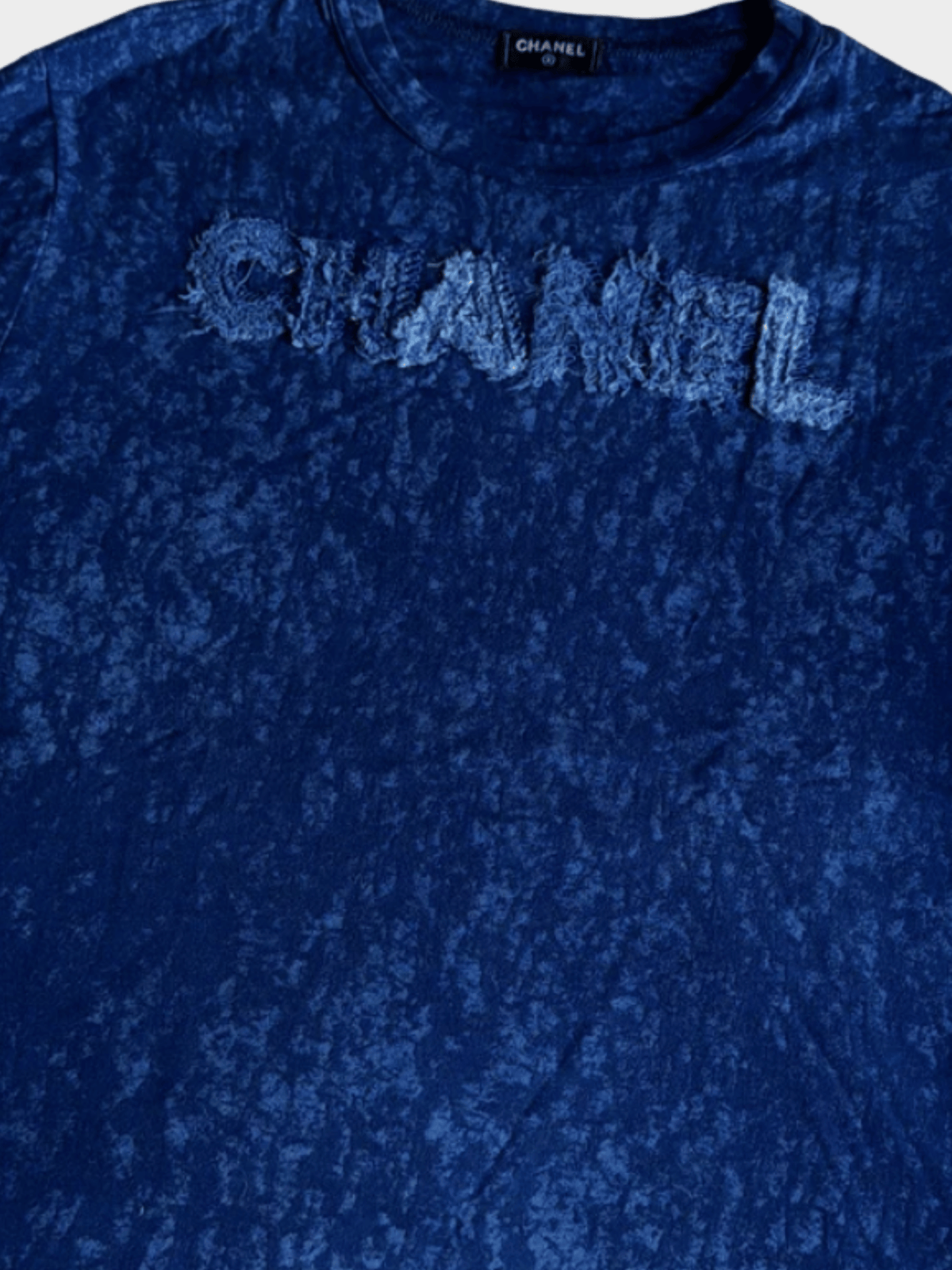 Chanel 2020s Blue Patchwork Logo Shirt