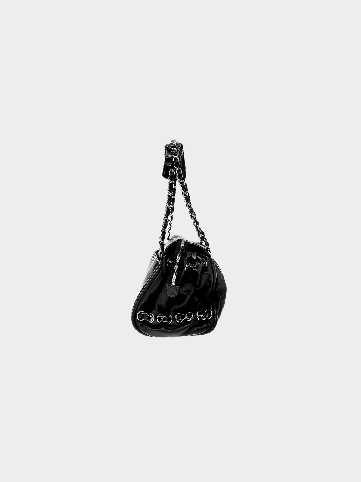 Chanel 2007 Black Diagonal Ligne Accordion Tote