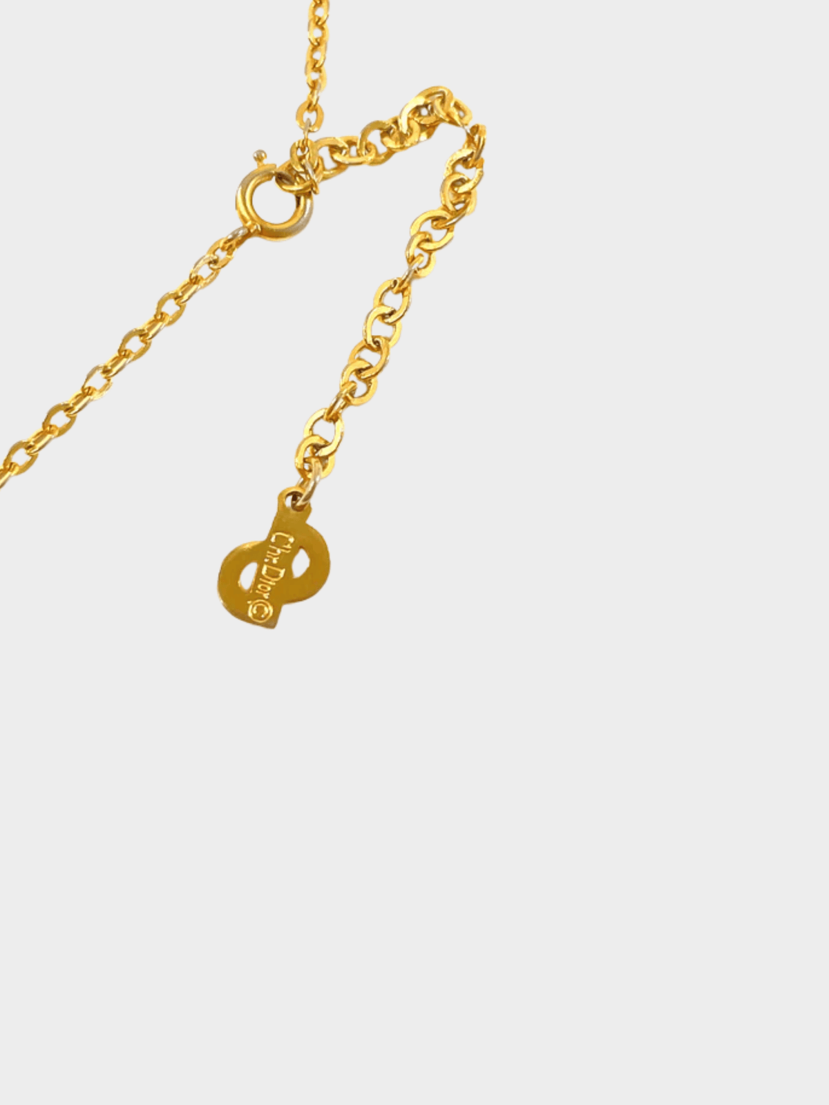 Christian Dior 2000s Gold Logo Necklace