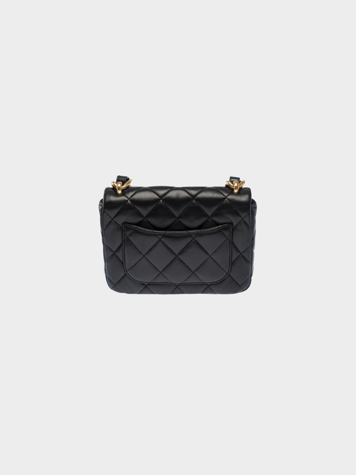 Chanel 2021 Black Lambskin Quilted Small Funky Town Flap Bag
