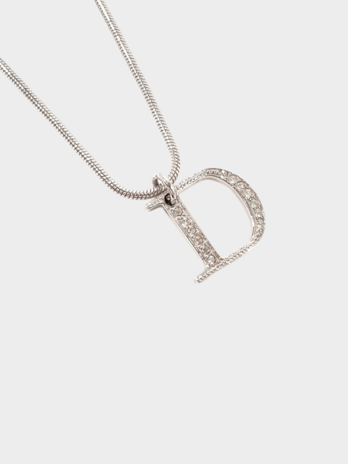 Christian Dior 2000s D logo Charm Necklace