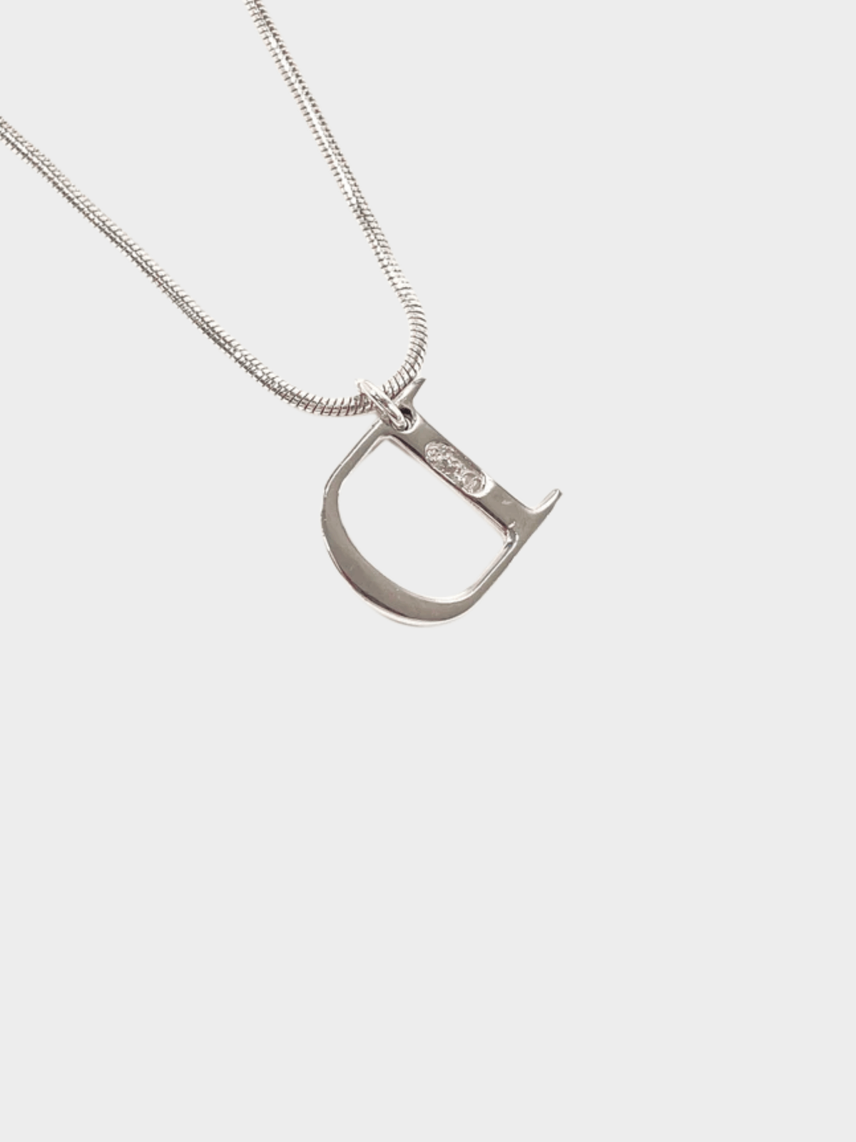 Christian Dior 2000s D logo Charm Necklace