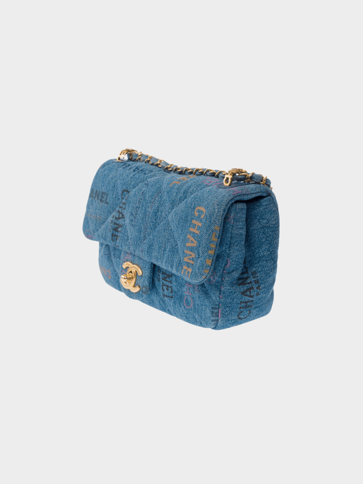 Chanel 2010s Blue Denim Small Flap Bag