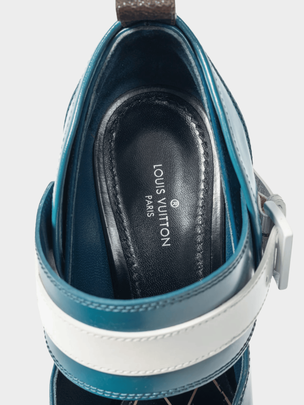 Louis Vuitton AW 2015 Runway Blue & Black Colourblock Mary Jane Heels