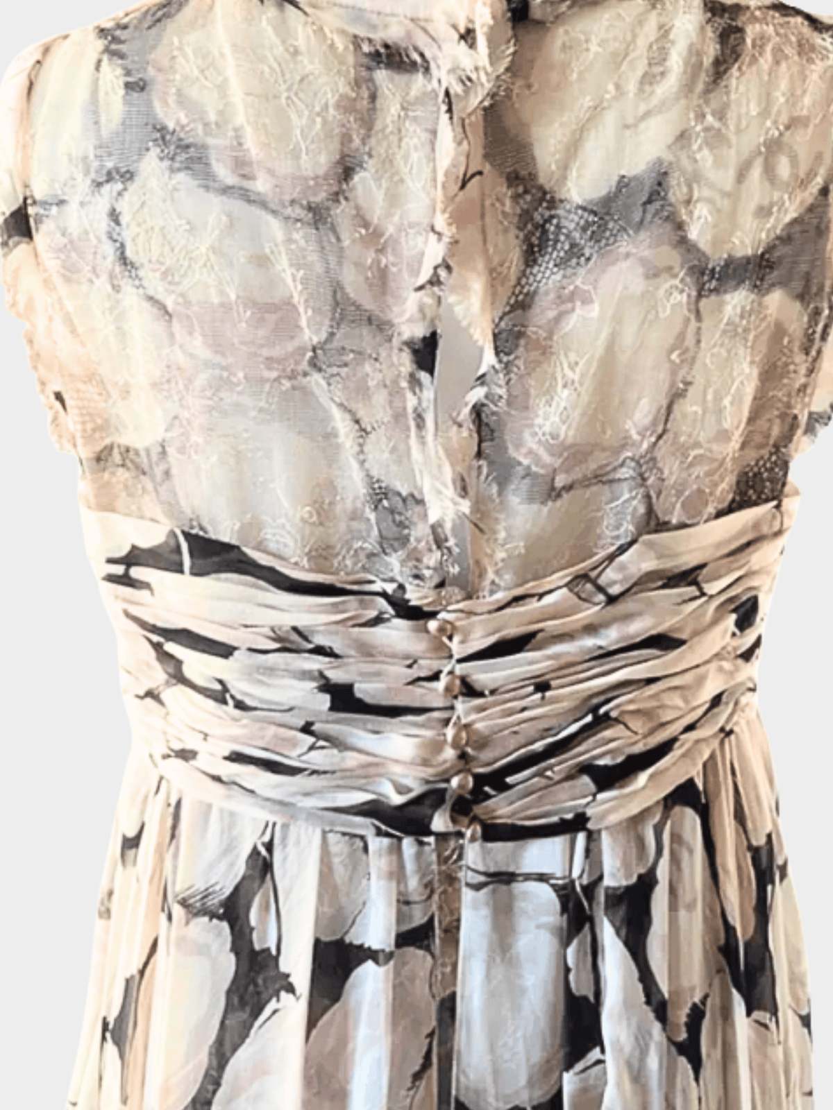 Chanel SS 2004 Runway Floral Silk Magnolia Silk Gown