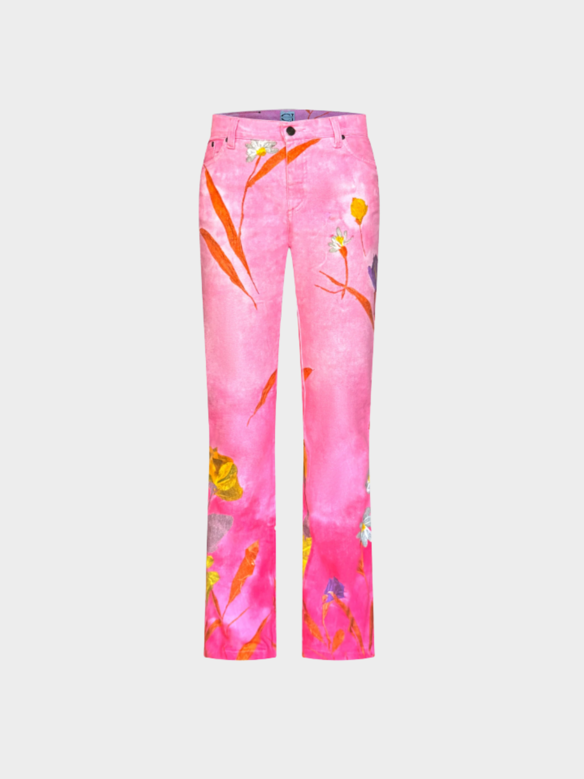 Roberto Cavalli 2000s Denim Rose Flower Jeans