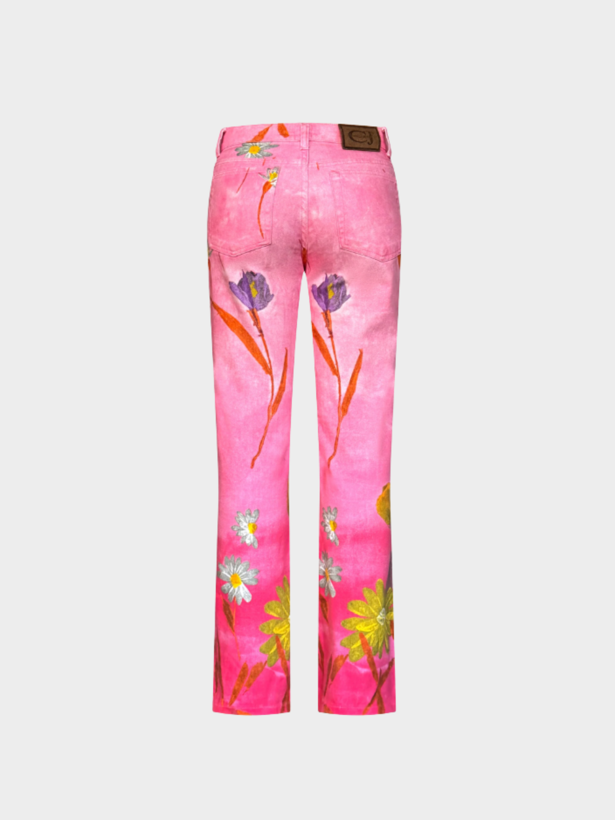 Roberto Cavalli 2000s Denim Rose Flower Jeans