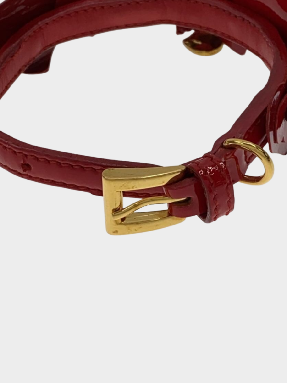Prada 2000s Red Rose and Heart Belt Bracelet