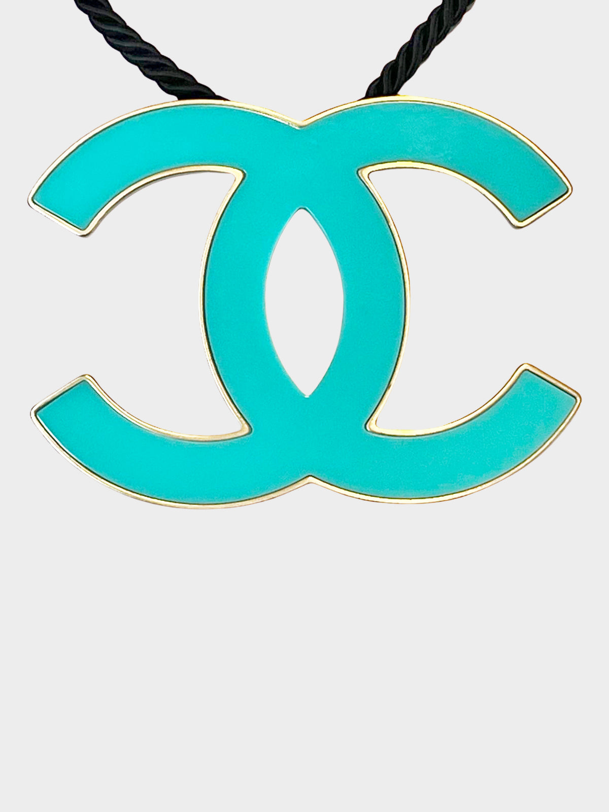 Chanel Cruise 2008 Turquoise Enamel CC Cord Choker Necklace
