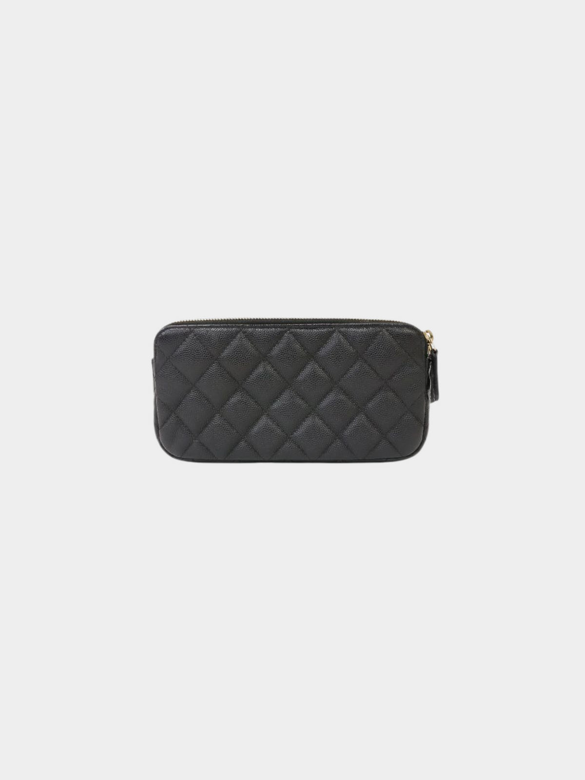 Chanel 2019 Black Caviar Skin Chain Wallet