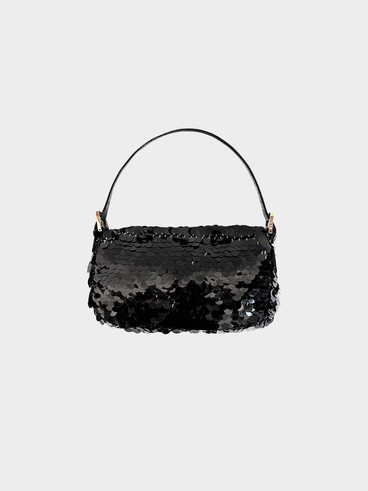 Fendi Late 1990s Black Python and Sequin Baguette Bag