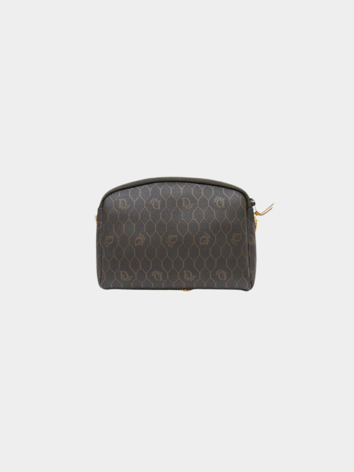 Christian Dior 1990s Black Honeycomb Leather Chain Shoulder Bag
